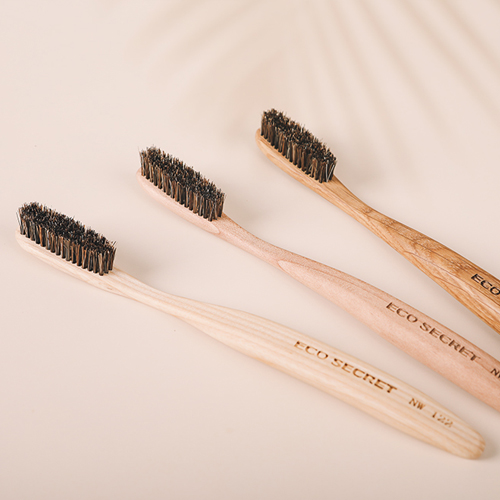 Mahogany Hog Bristle Toothbrush